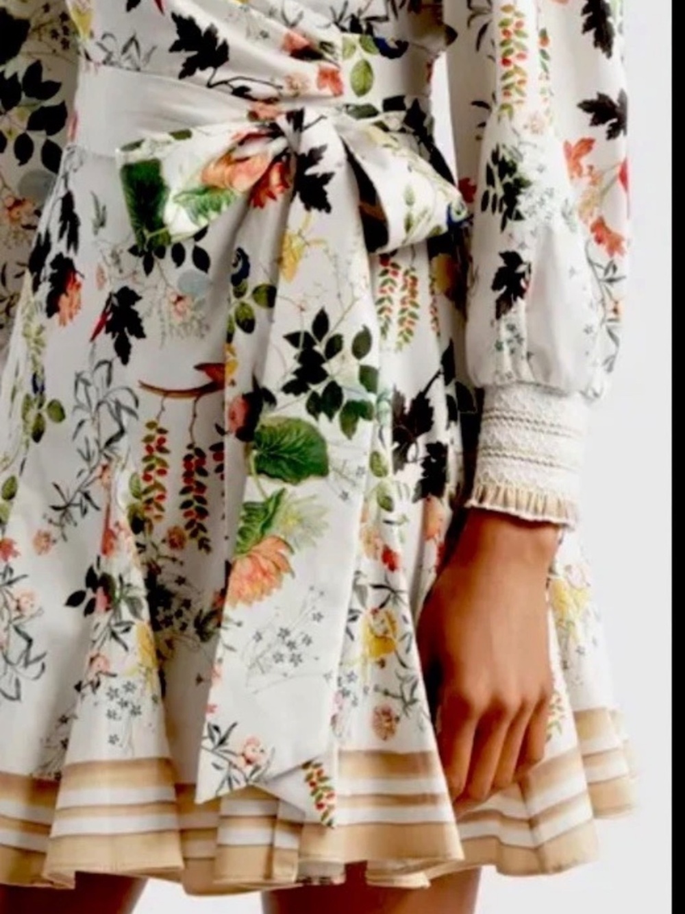 Alice + Olivia Alisa Vanilla Kiss Faux Wrap Shirt Mini Dress NWT Sz 8 - Picture 3 of 16